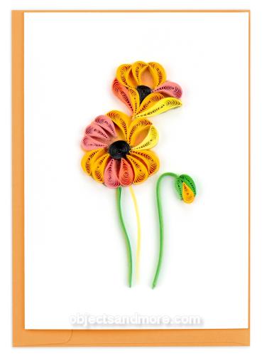Orange Poppies by QUILLING CARD
